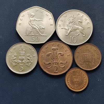 【全场包邮】纯粹捡漏拍508场 - 英国各年份花冠女王6枚套币