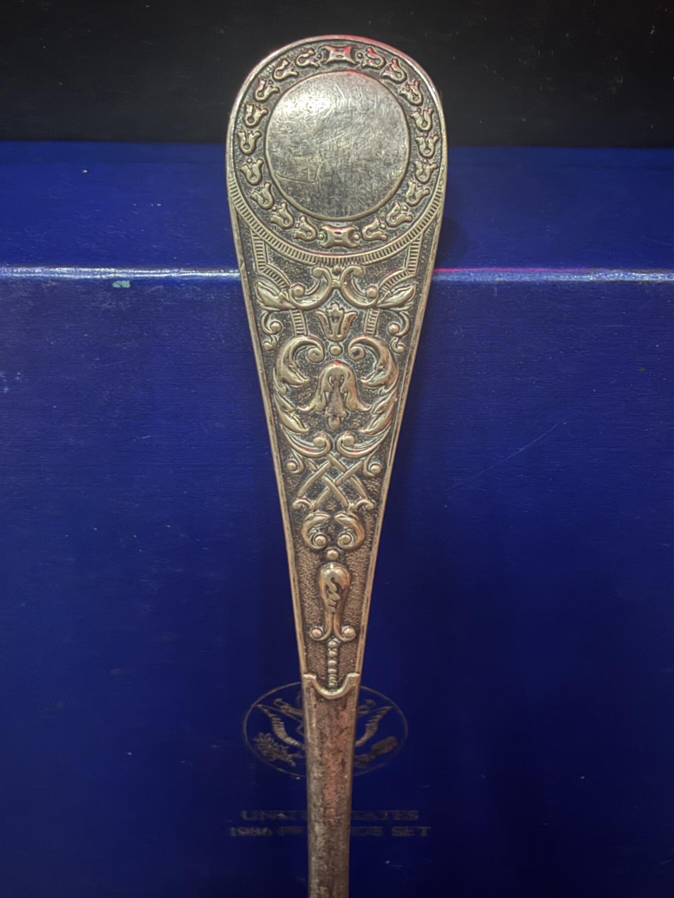 海外回流精品专场（五） 法国回流老银勺子（尺寸：22.5cm，76.1g，无银标，银含量无法确认，去确实是纯银或包银）