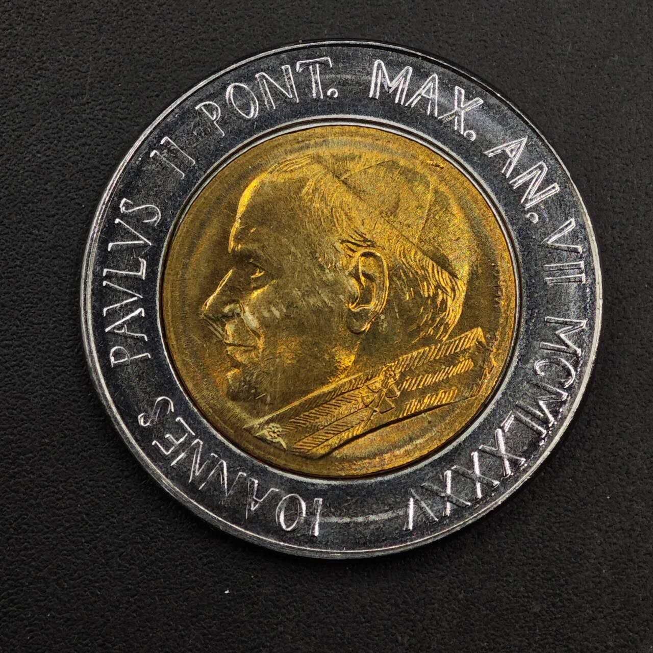 【淘币小摊】实时拍第八百七十六拍   散币场    每周一统一发货 梵蒂冈1985年500里拉双色币