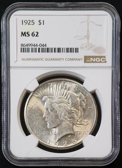 甄臻铺-世界币章拍卖（第53期），甄品场拍品征集中，送拍享返佣金等优惠多多 - NGC-MS62 1925年美国和平，少见小特年