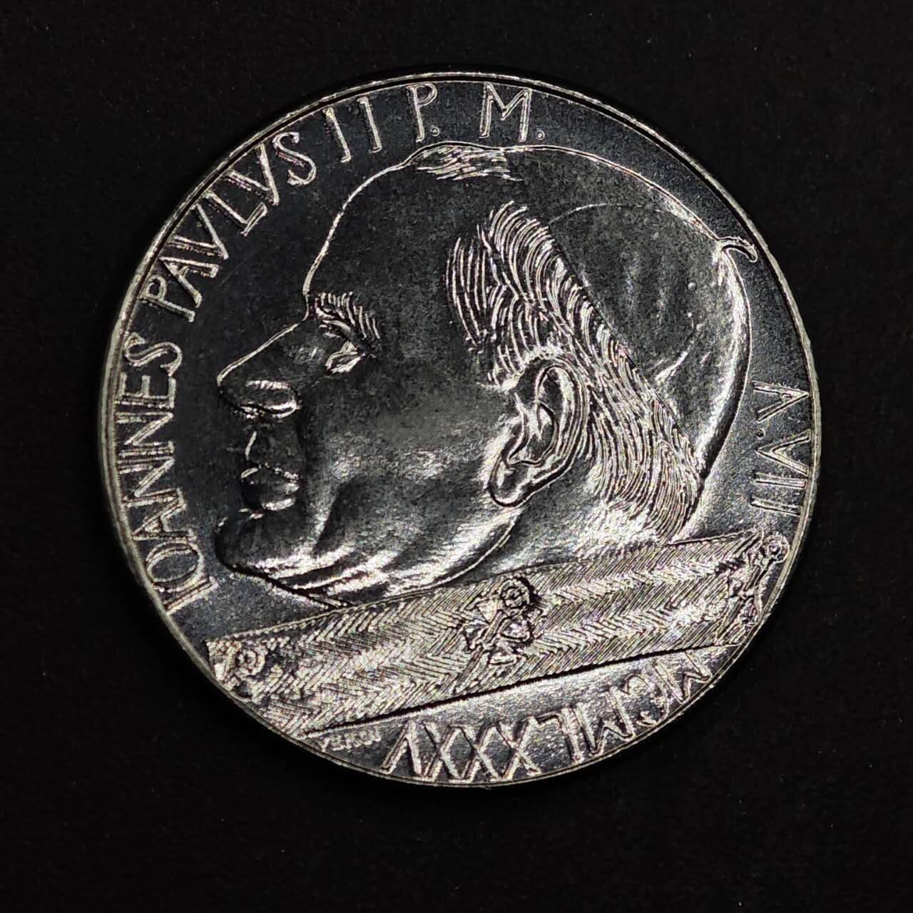 【淘币小摊】实时拍第八百七十六拍   散币场    每周一统一发货 梵蒂冈1985年50里拉神狮镍币