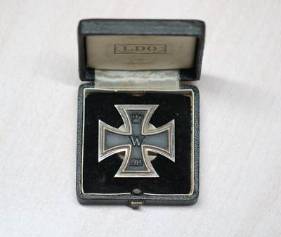 大猫徽章拍卖 第289期 - 一战1914一级铁十字勋章 圆盘版 配LDO原盒 品相状态很好