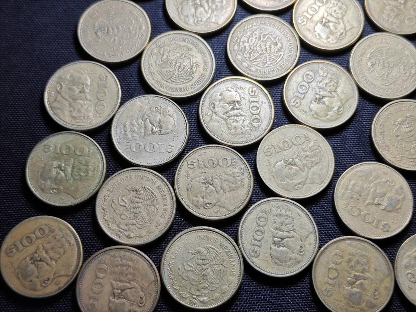 KK钱币收藏小铺   套币 批量/好品散币专场 2月预留时间 周末发货  墨西哥100比索铜币一组32枚