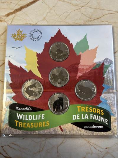 第192期拍卖 - 卡装加拿大2019年野生动物宝藏系列纪念币5枚套