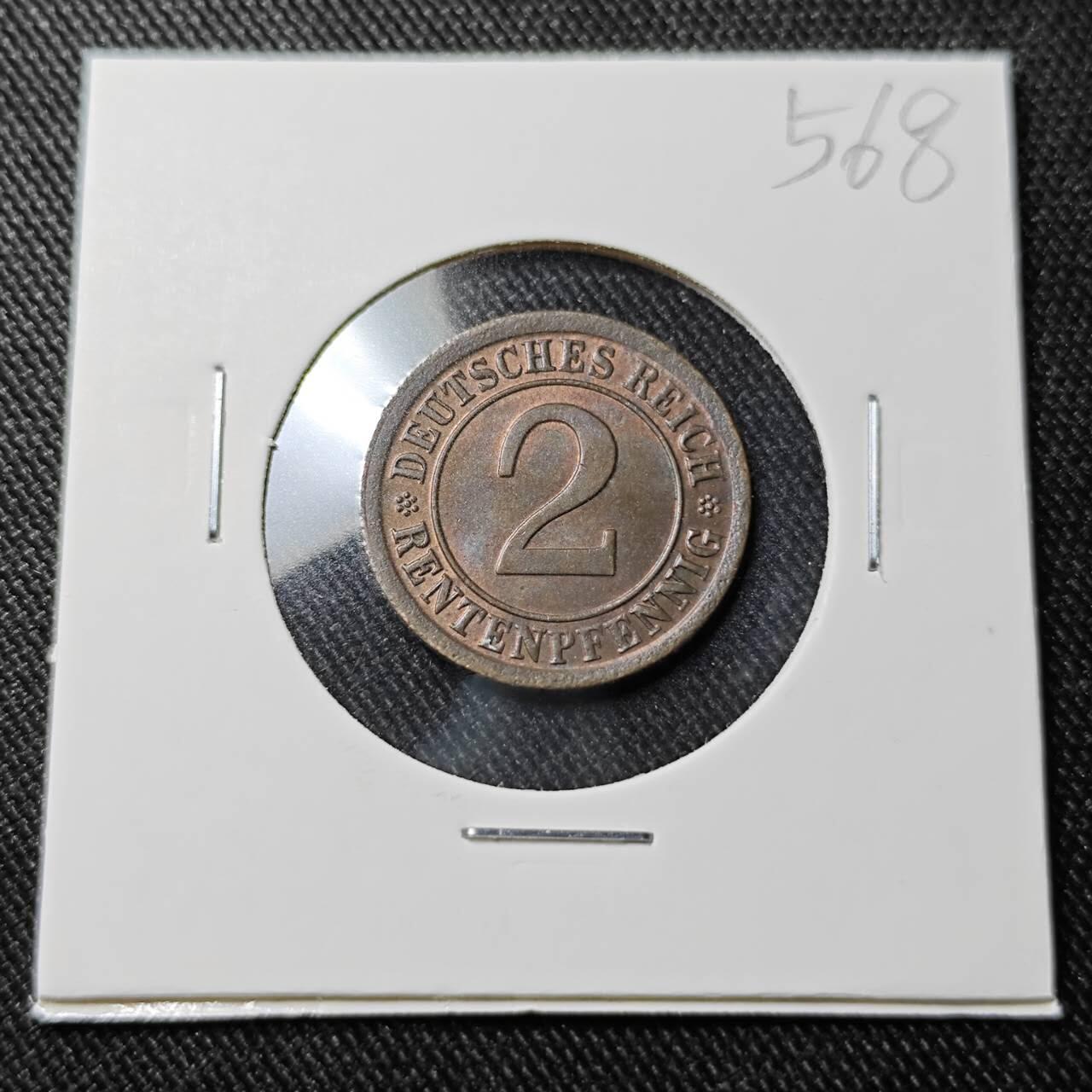 KK钱币收藏小铺   套币 批量/好品散币专场 2月预留时间 周末发货  1924德国2芬尼铜币