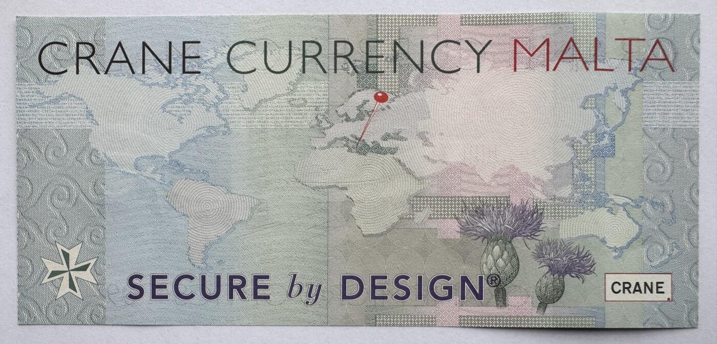 2026第4场（总第231期）：精品测试钞、外钞综合场  美国Crane“马耳他哈尔法尔印钞厂”Motion Surfacet™ 微光学安全线～眼睛09系列测试钞UNC