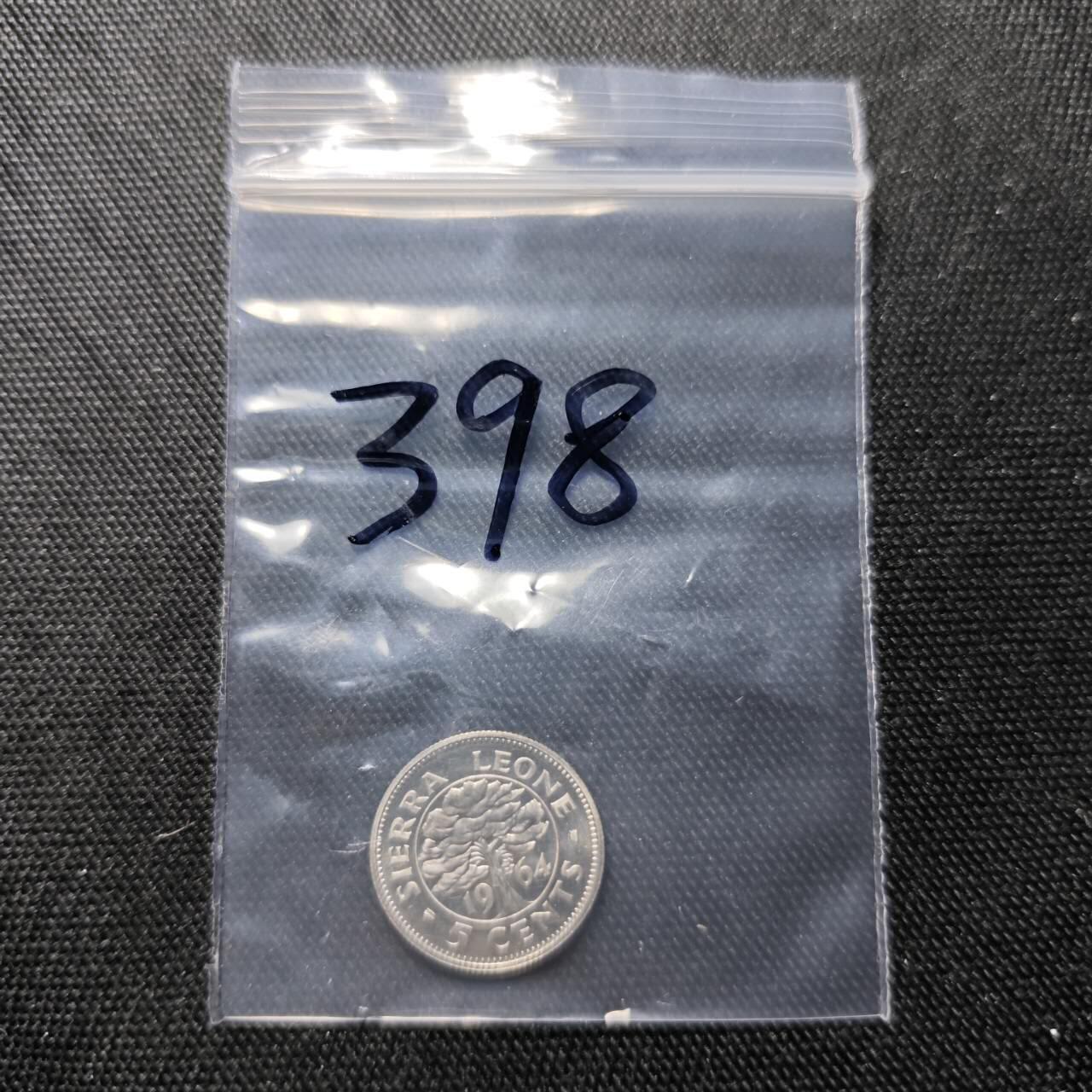 KK钱币收藏小铺   套币 批量/好品散币专场 2月预留时间 周末发货  1964塞拉利昂5分精制币