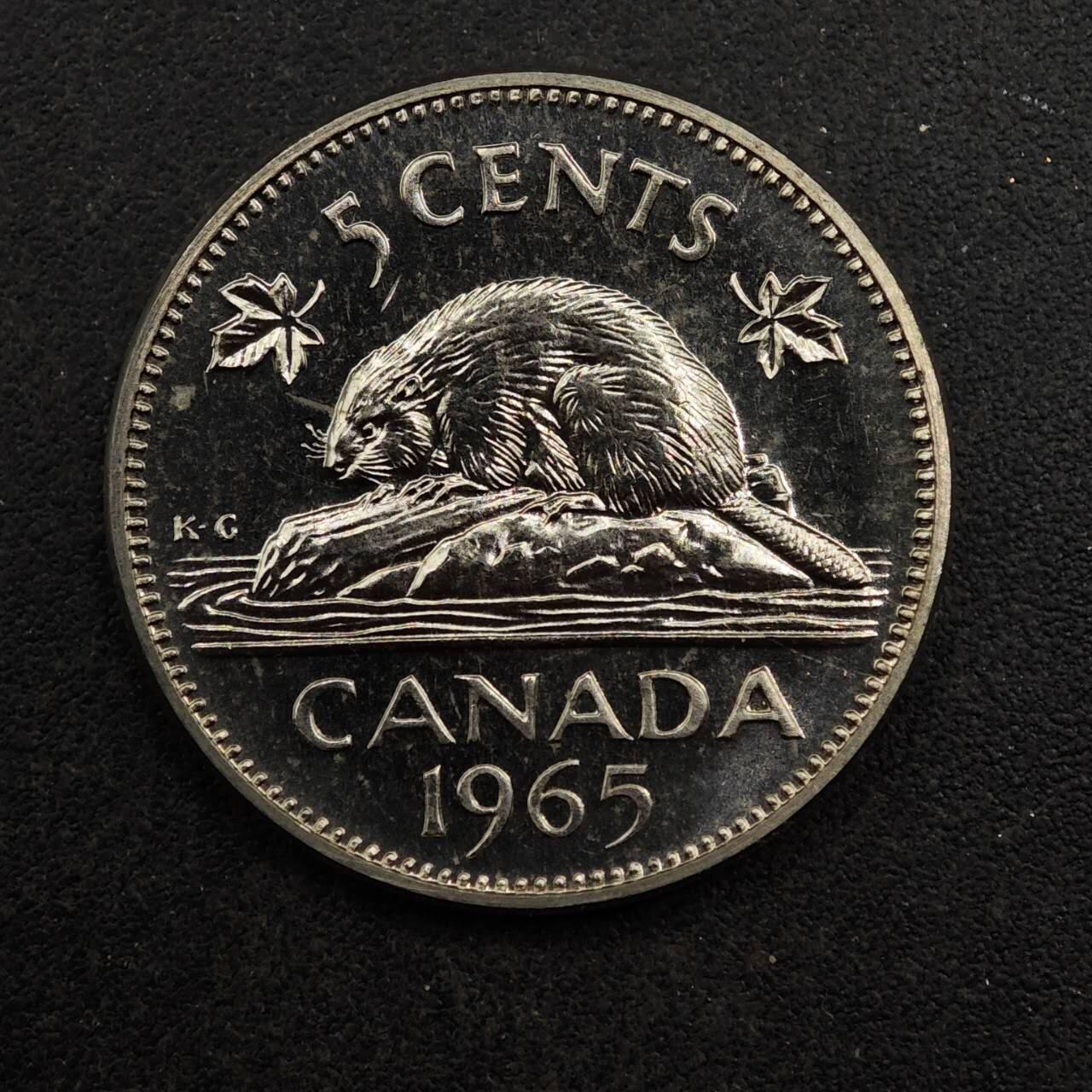 【淘币小摊】实时拍第八百七十六拍   散币场    每周一统一发货 加拿大1965年5分镍币