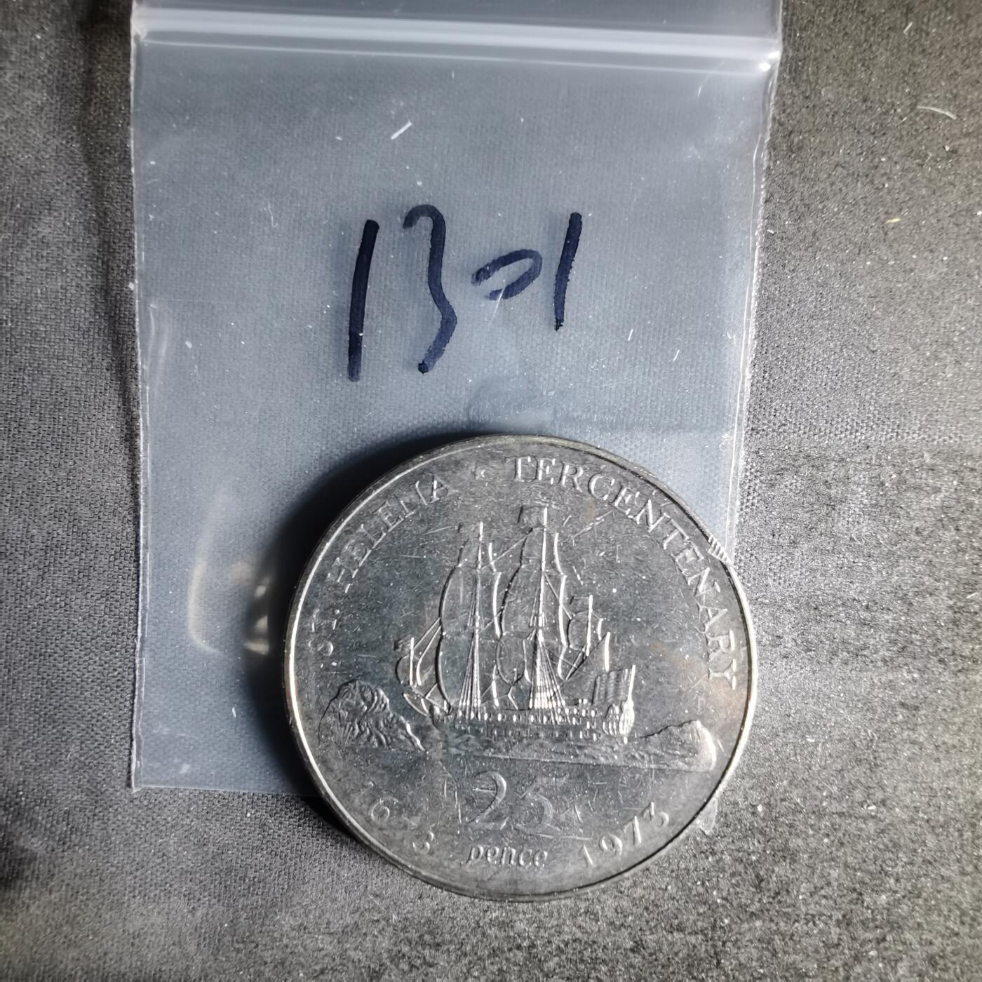 沼泽如烟--第1013场 圣赫勒拿1973年25便士纪念币