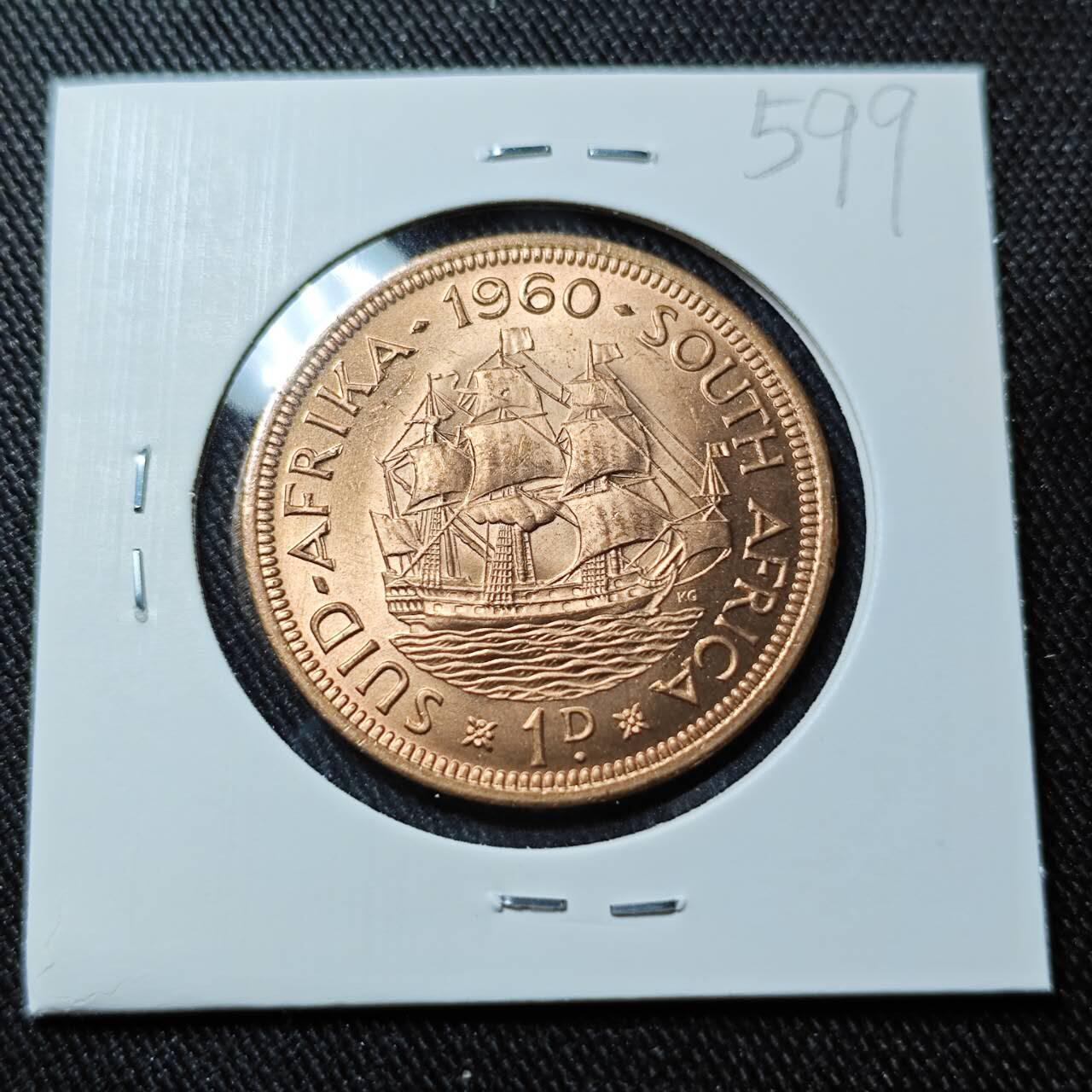 KK钱币收藏小铺   套币 批量/好品散币专场 2月预留时间 周末发货  1960英属南非1便士铜币 好品