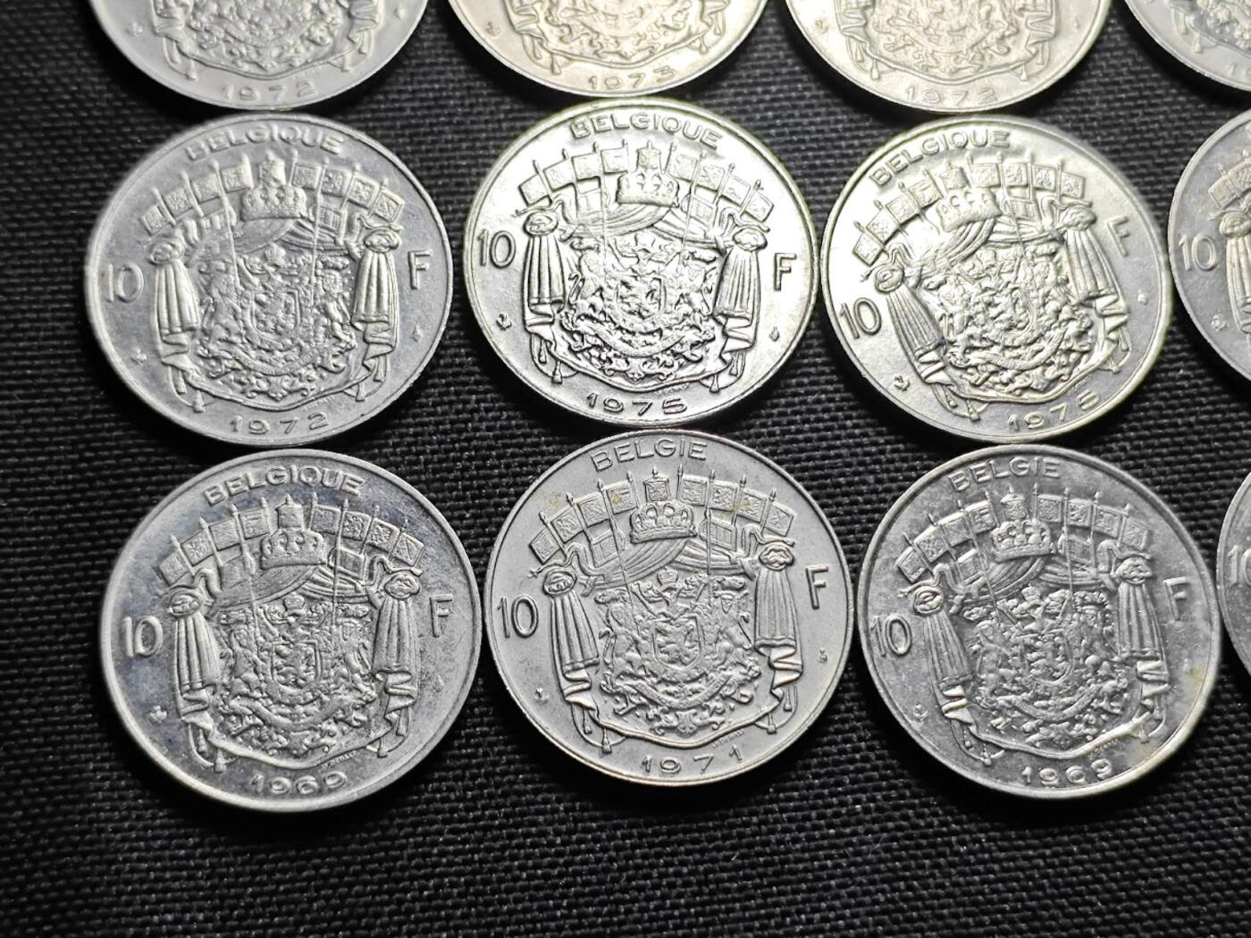 KK钱币收藏小铺   套币 批量/好品散币专场 2月预留时间 周末发货  比利时10法郎一组15枚