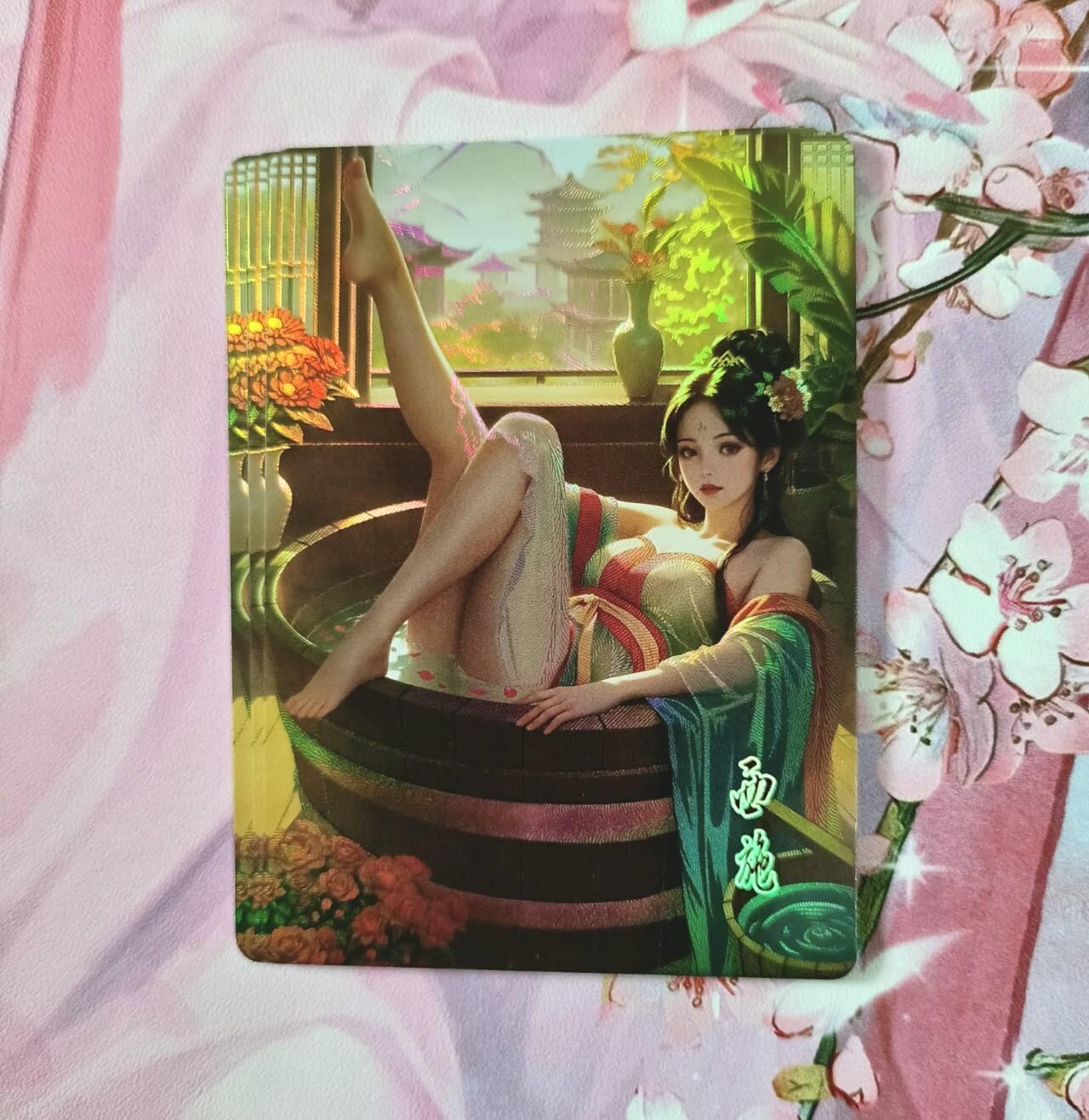 满赠PR！！龙虎卡牌-七七场（满200元包邮，无佣金，每周六结拍，欢迎送拍） 压纹彩闪 鸡腿佳人录 西施 三渐变一套（第三张很艺术）