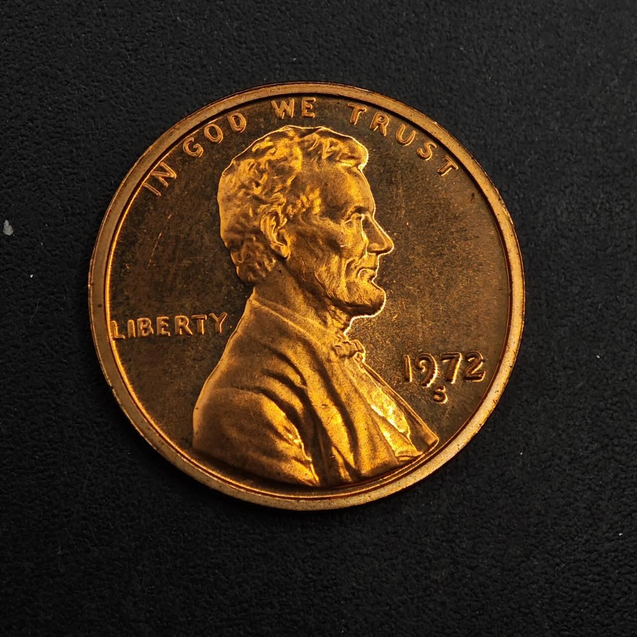 【淘币小摊】实时拍第八百七十六拍   散币场    每周一统一发货 美国1972年一分精制铜币