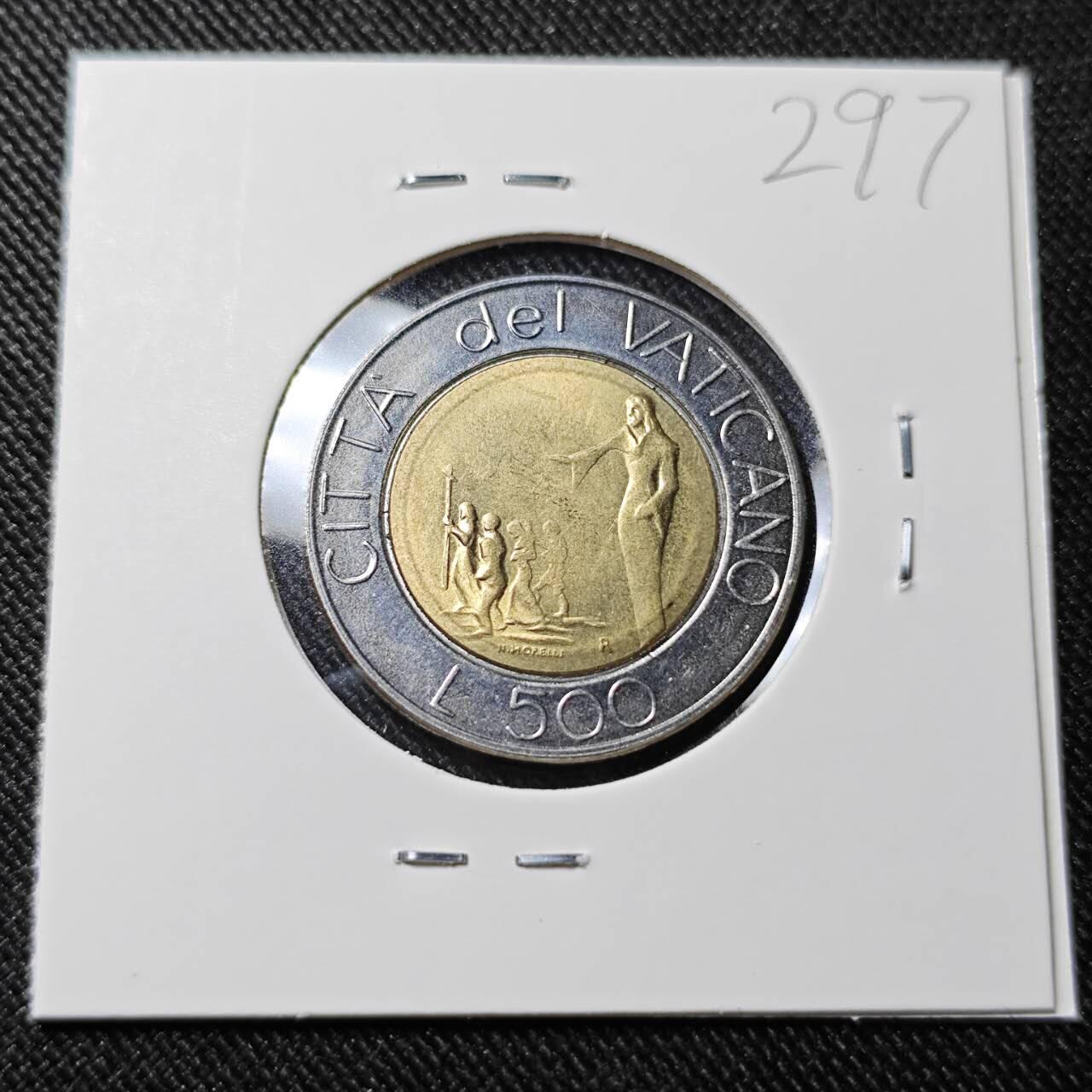 KK钱币收藏小铺   套币 批量/好品散币专场 2月预留时间 周末发货  梵蒂冈500里拉双色币 好品