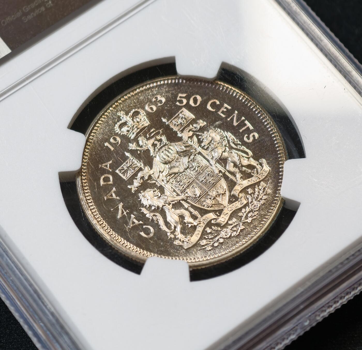 甄臻铺-世界币章拍卖（第53期），甄品场拍品征集中，送拍享返佣金等优惠多多 NGC-PL66  加拿大伊丽莎白50c银币  上66不易，追求高分的不要错过