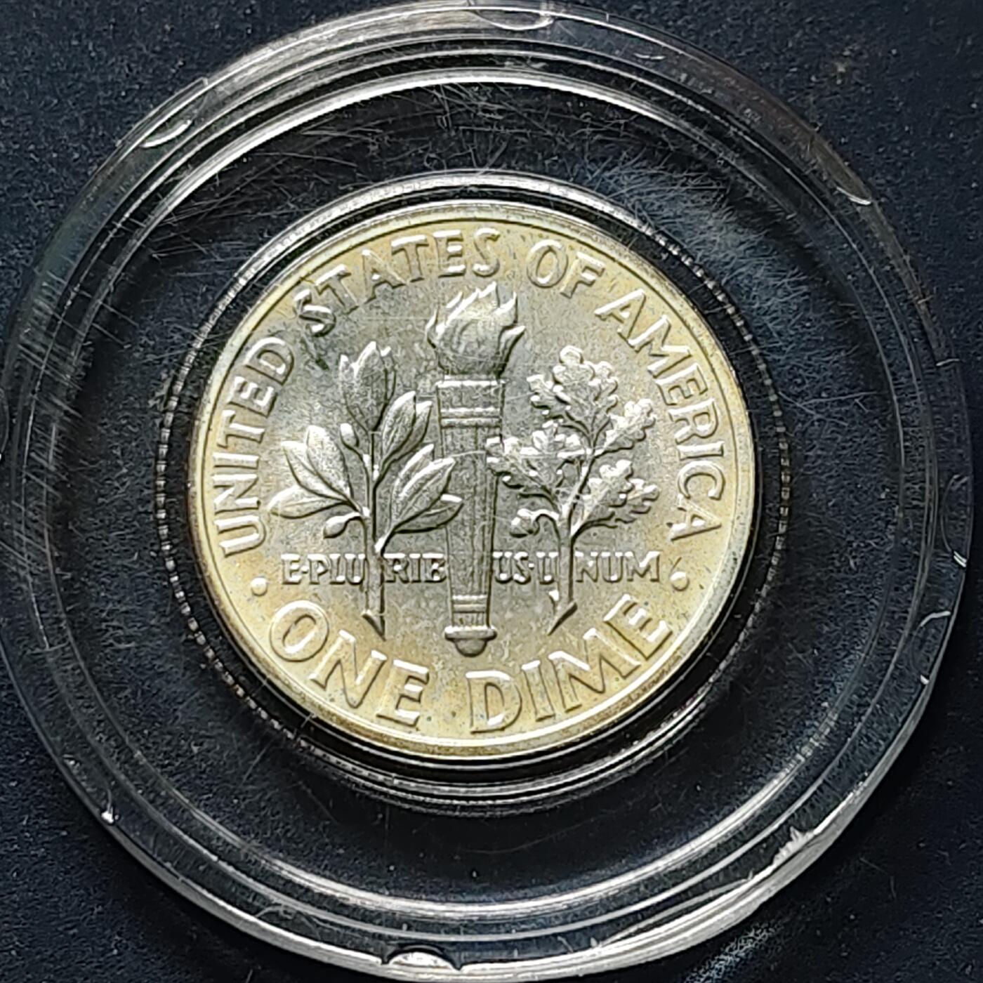 【全场包邮】纯粹捡漏拍508场 美国1964年罗斯福10分银币【17.9毫米2.5克90%】