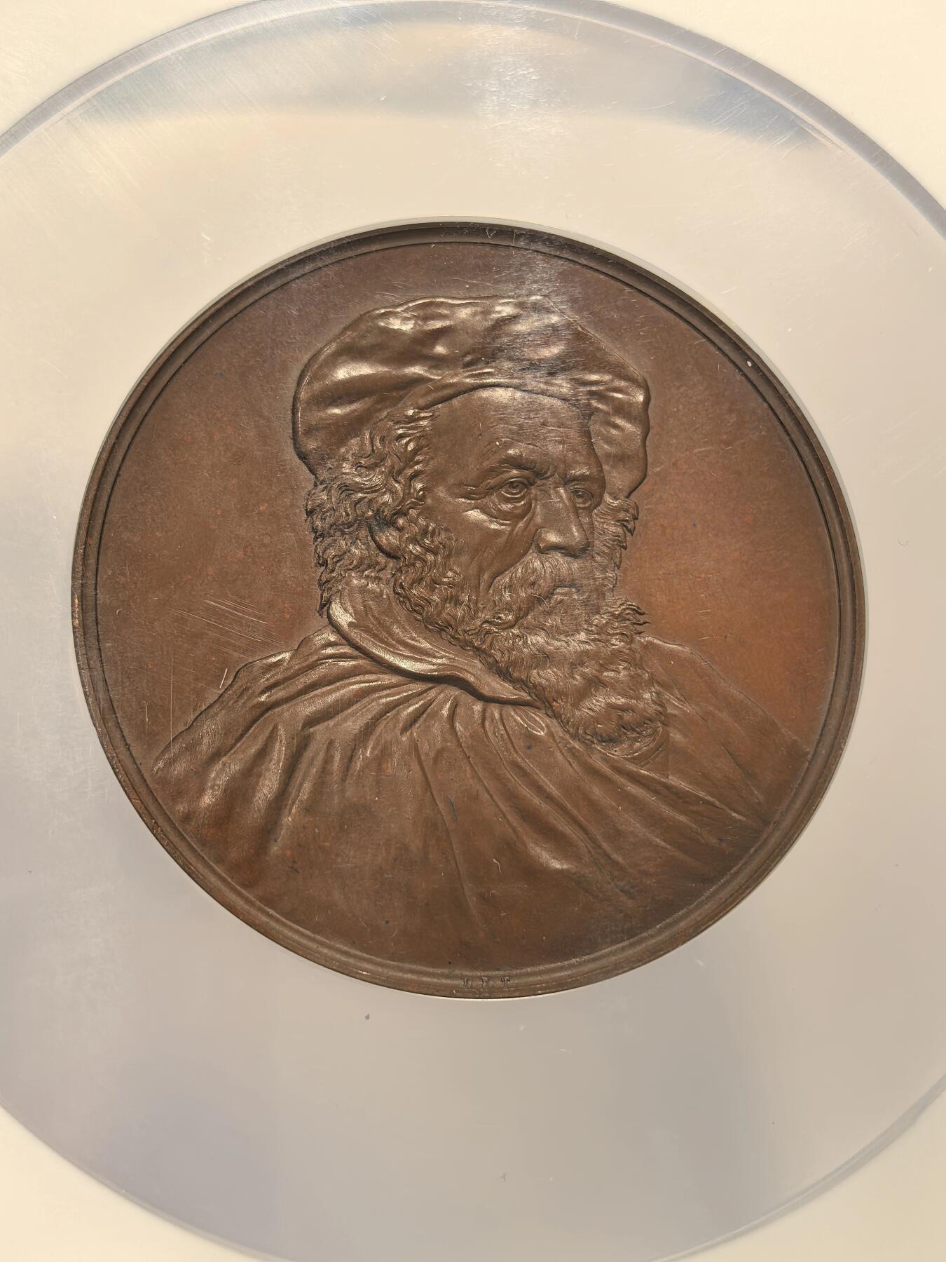 博洋堂世界钱币拍卖第163期（全场包邮） NGC MS62BN 英国1892年维多利亚时代最伟大的桂冠诗人阿尔弗雷德·丁尼生纪念大铜章