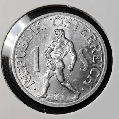 KK钱币收藏小铺   套币 批量/好品散币专场 2月预留时间 周末发货 -  1947奥地利1S 好品 肌肉男