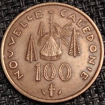 布加迪🐬～世界钱币(上海)🌾第 278 期 /  各国套币和散币 - 新喀里多尼亚 1976年 100法郎～L8