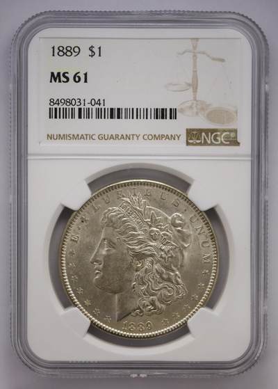 观钱近现代机制币拍卖No.002  - 美国1889年1美元摩根银元 NGC MS61
