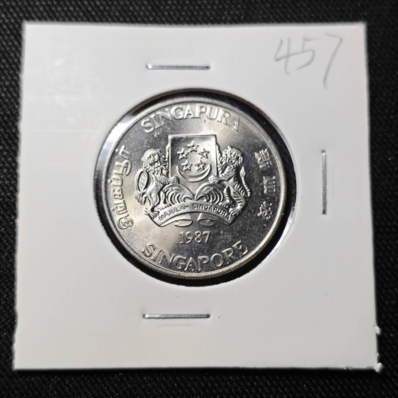 KK钱币收藏小铺   套币 批量/好品散币专场 2月预留时间 周末发货  1987新加坡1元 少见 好品