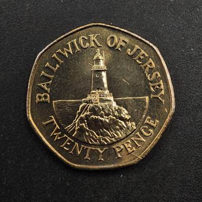 【淘币小摊】实时拍第八百七十六拍   散币场    每周一统一发货 - 泽西岛1984年20便士灯塔镍币