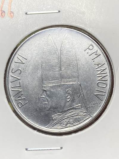 2026年第三十三场(总第二百零二场）外国精品纸夹币场(免佣金) - 梵蒂冈🇻🇦1966年100里拉(教皇保罗六世时期第三套)