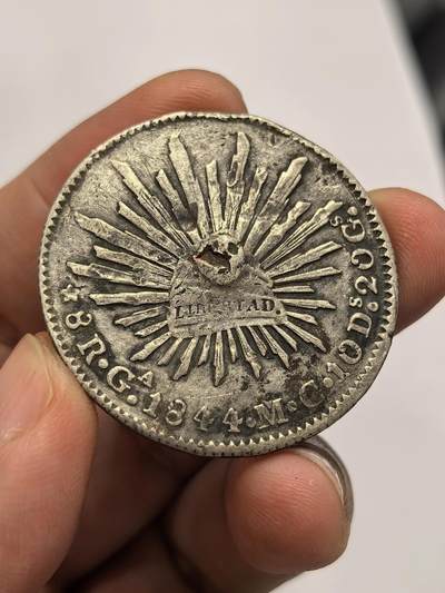 博洋堂世界钱币拍卖第163期（全场包邮） - 墨西哥1844年GA MC鹰洋，似乎上过战场？不失为凑版的一个好标本