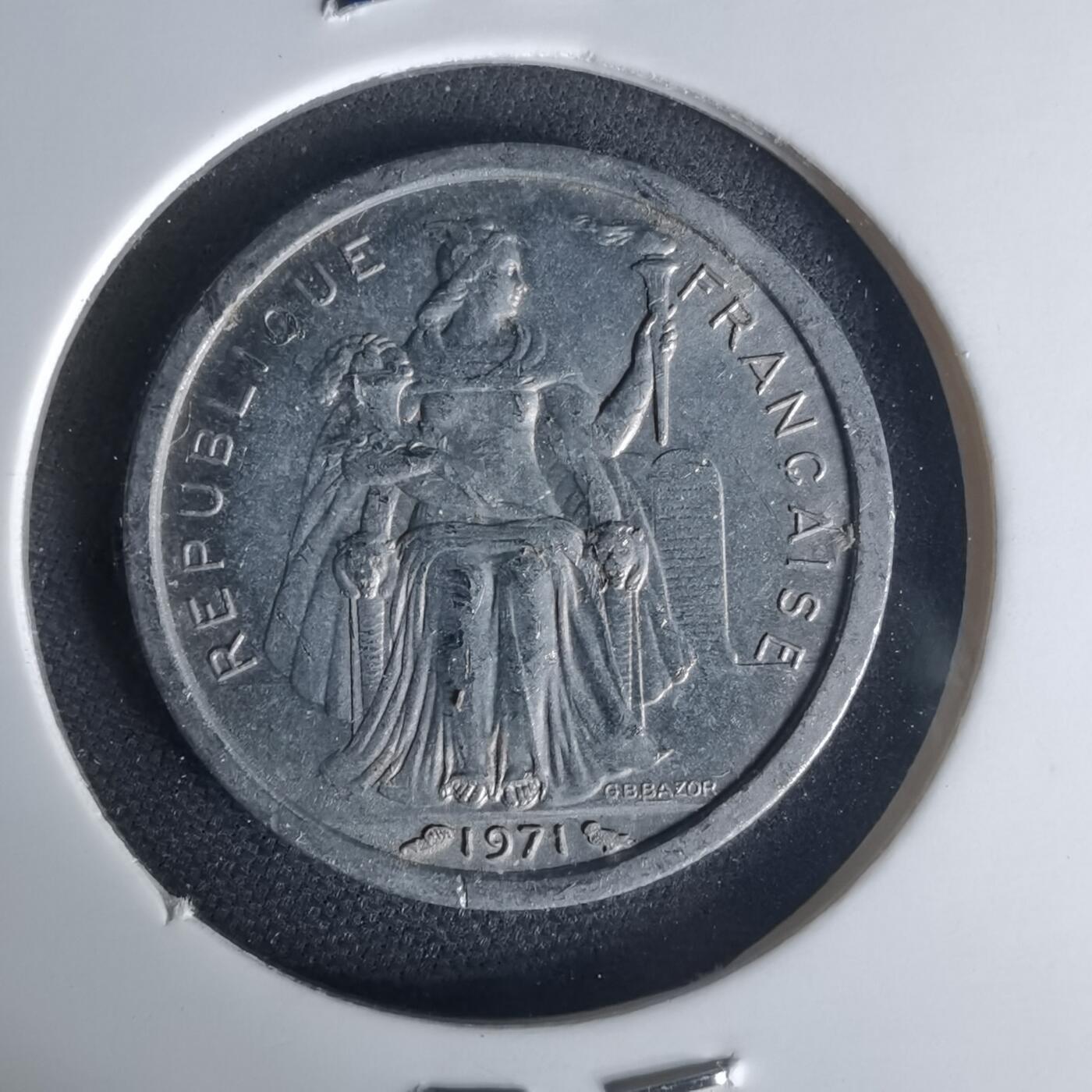 沼泽如烟--第1015场 法属新喀里多尼亚1971年1法郎