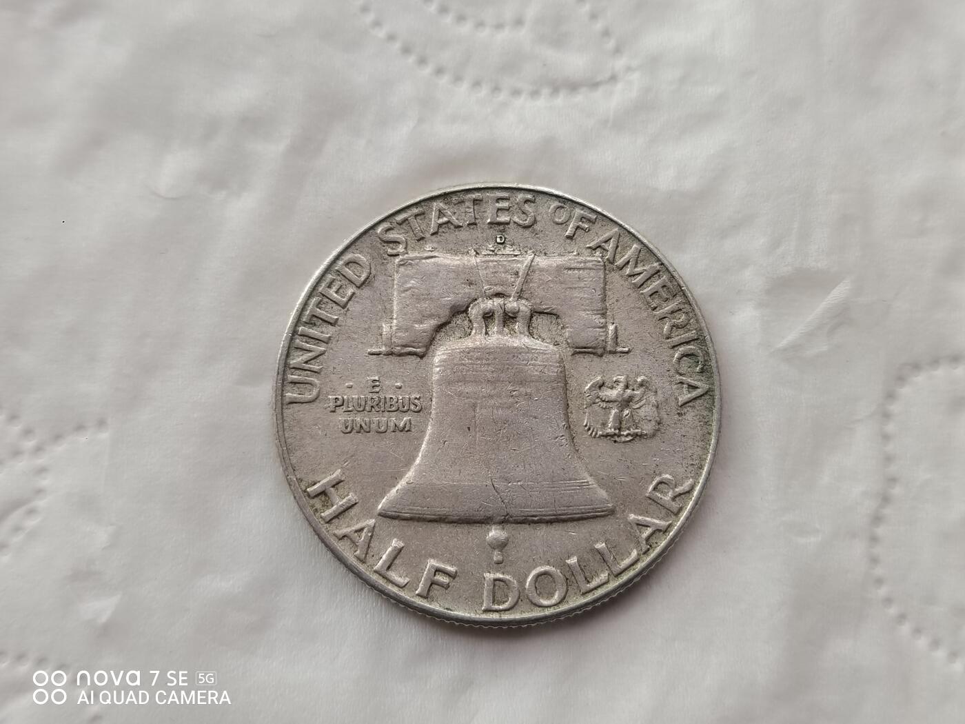 银币 63年美国大钟半圆银币