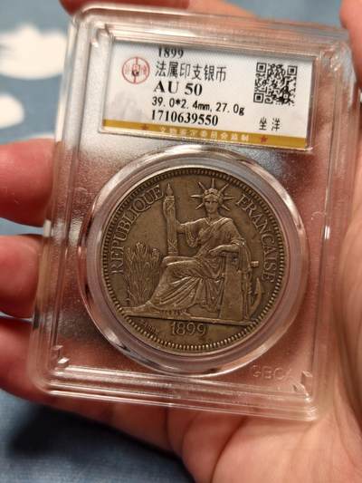 抚柳草堂-第十四期章牌钱币  奖章勋章限时免佣 满百包邮 放漏专场 - 1899坐洋 法属印支大银币 公博au50 状态好老包浆女神脸部细节清晰