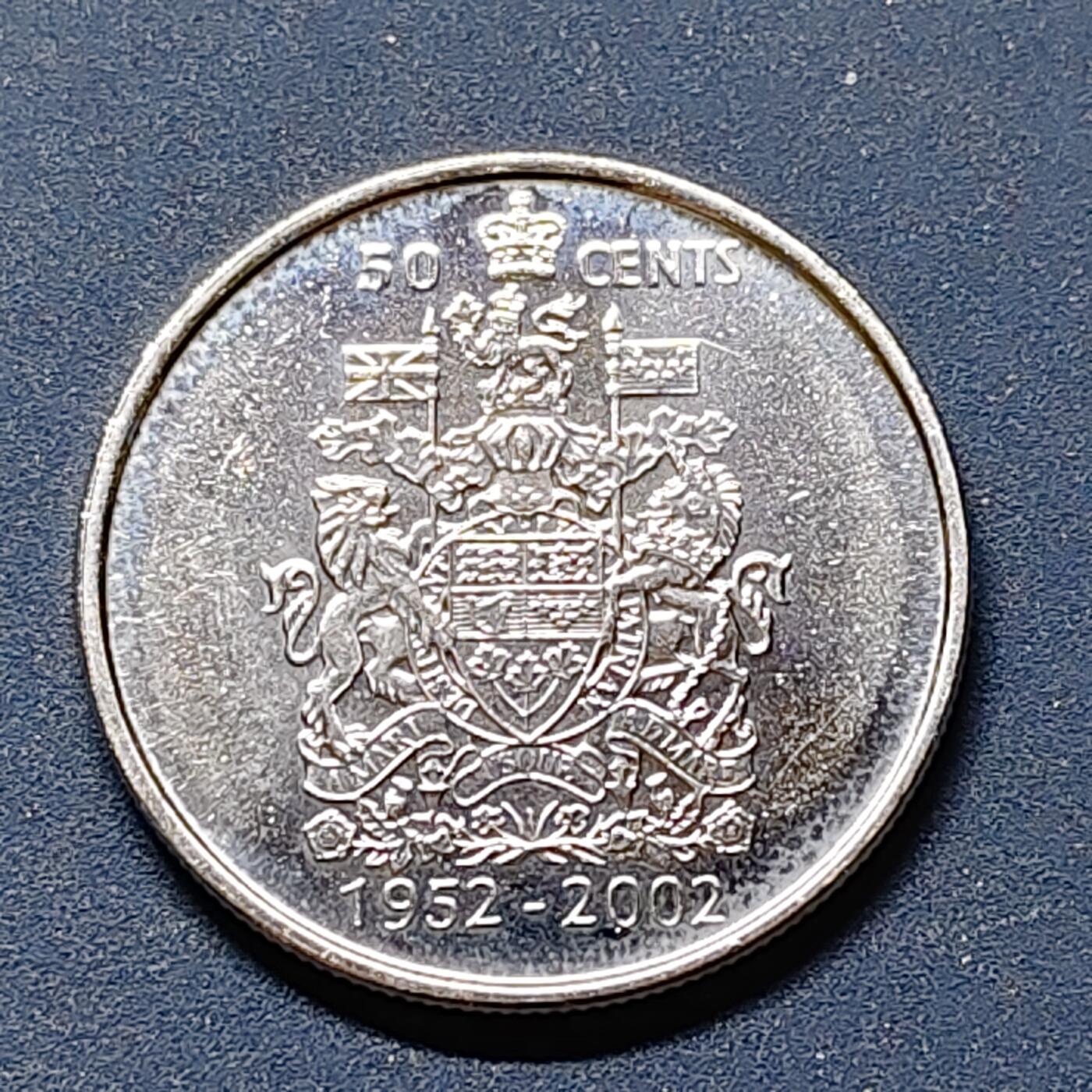 【全场包邮】纯粹捡漏拍508场 加拿大2002年50分登基50周年纪念币