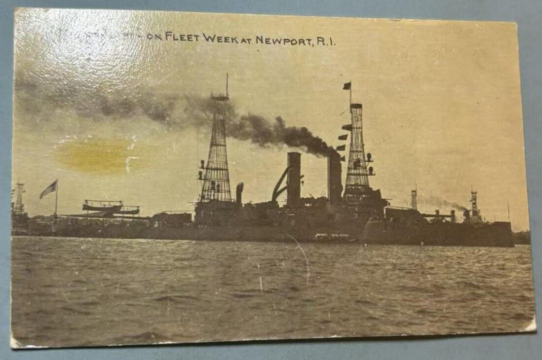 盛世勋华——号角文化勋章邮票专场拍卖第308期 美国纽波特“舰队周”罗德岛号战列舰纪念明信片