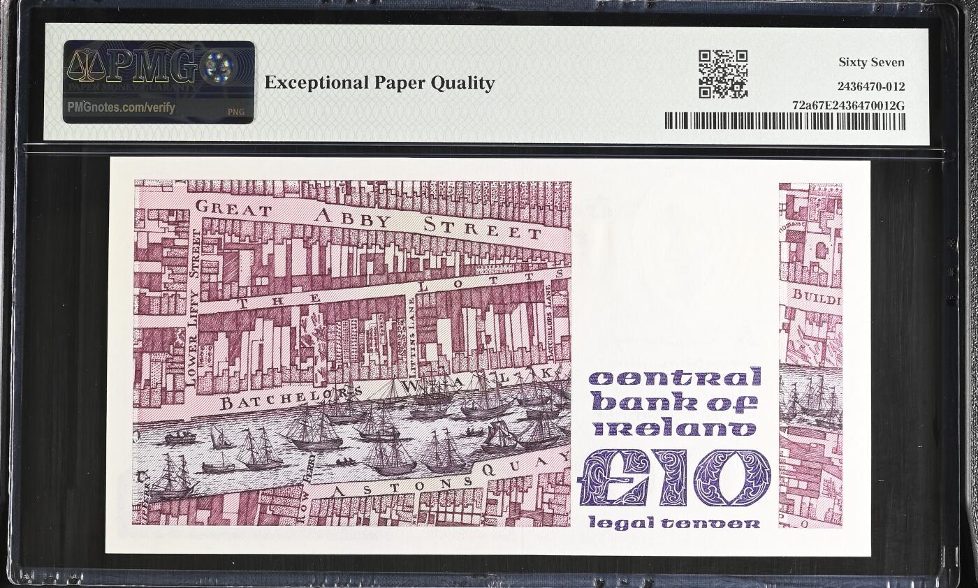 《艾美收藏》第235期-3.8周日外币荟萃 爱尔兰1979年少见年份10镑PMG67E亚军分 难上分品种 冠军68分仅1张 爱尔兰作家斯威夫特