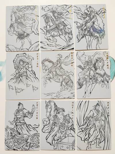 阳大大卡牌拍卖第103期（持续收拍品，周五晚上九点截拍，进群福利早知道） 【彩闪线稿】卡德曼 张建东水浒 彩闪线稿40张