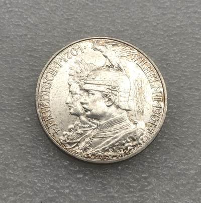 世界钱币专场拍卖 每周二开拍 - 1901年德国普鲁士建国200周年2马克银币