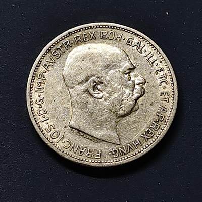 【全场包邮】纯粹捡漏拍509场 - 奥地利奥匈帝国1912年弗朗兹·约瑟夫一世2科罗娜银币【27毫米10克83.5%】