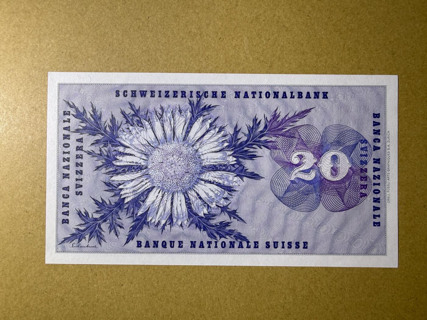 《艾美收藏》第235期-3.8周日外币荟萃 瑞士20法郎 UNC 1976年 国际红十字会首任主席杜福尔 无47