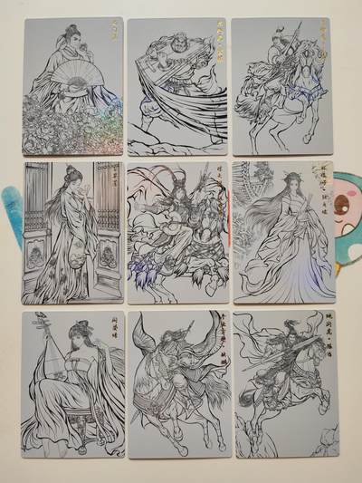 阳大大卡牌拍卖第103期（持续收拍品，周五晚上九点截拍，进群福利早知道） - 【彩闪线稿】卡德曼 张建东水浒 彩闪线稿40张