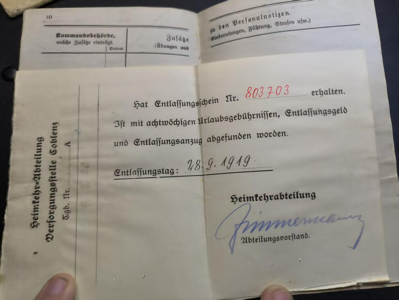 云宸嘉赏-勋臻精藏⭐️年后精品专拍场次🎖 德意志帝国约瑟夫・西蒙尼斯士兵证 原主豁免兵军衔--带有一份少见的魏玛国-旧普鲁士陆军认证单