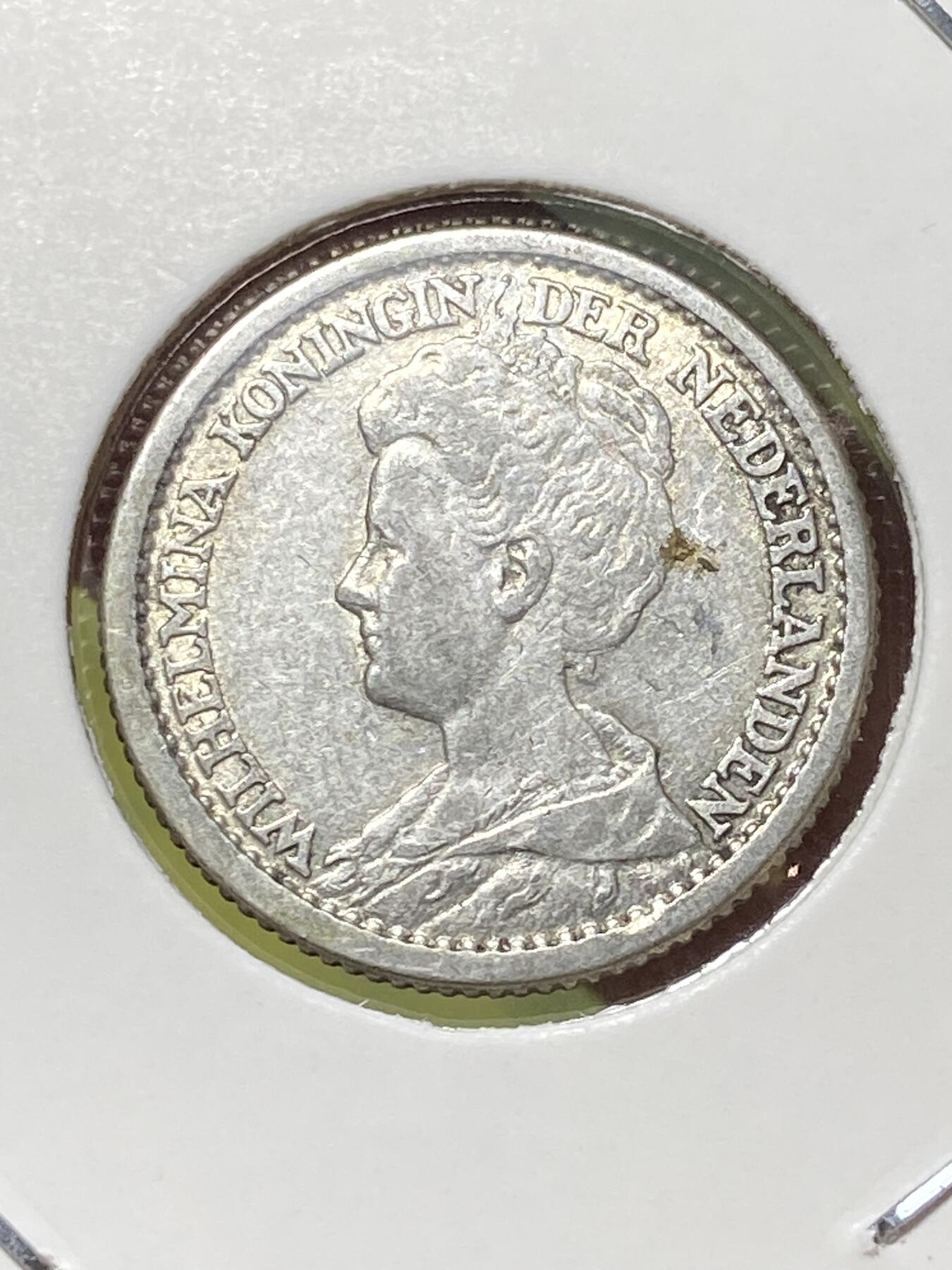 2026年第三十三场(总第二百零二场）外国精品纸夹币场(免佣金) 荷兰🇳🇱1917年25分银币(威廉明娜青年时期，Seahorse –海马标，640银)