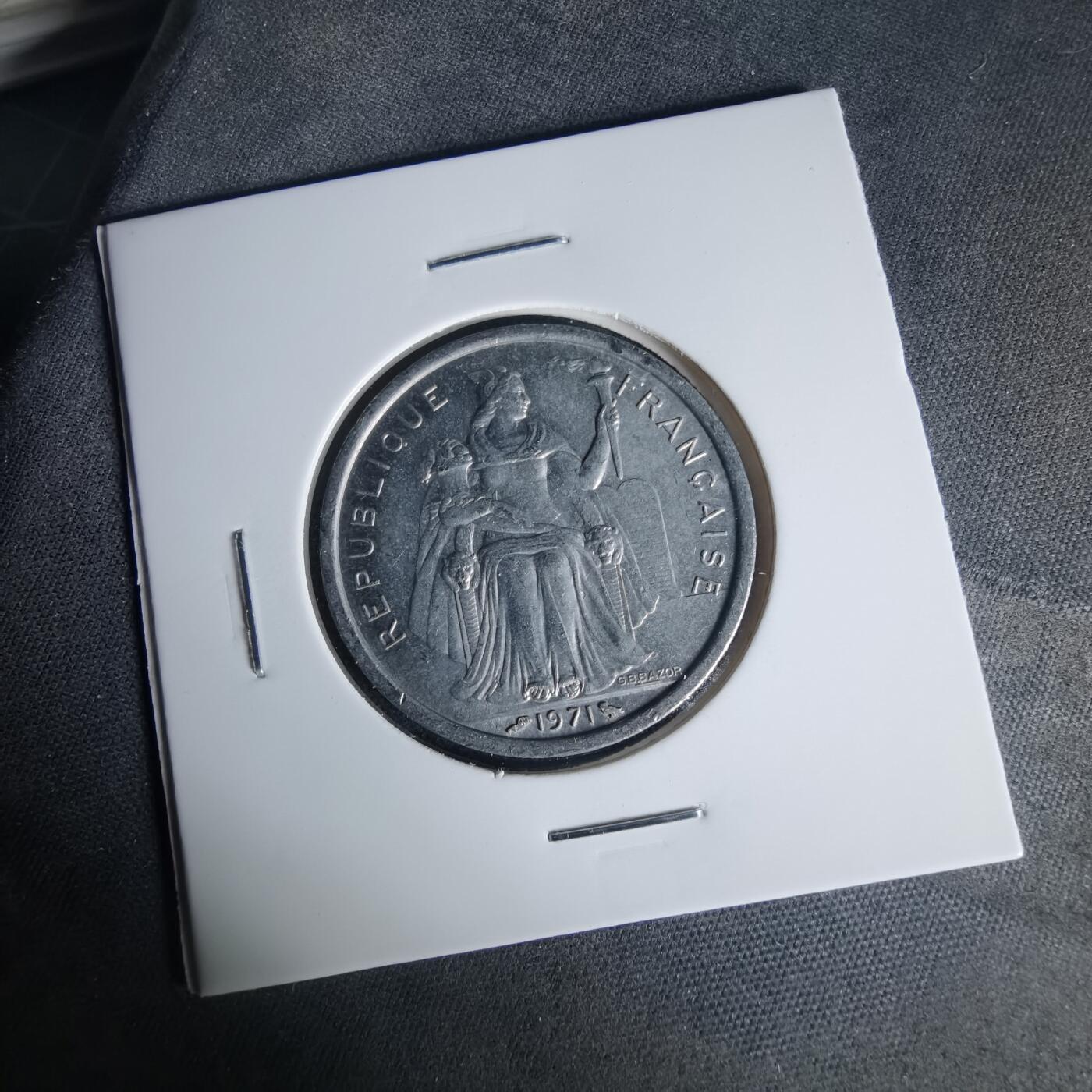 沼泽如烟--第1015场 法属新喀里多尼亚1971年2法郎