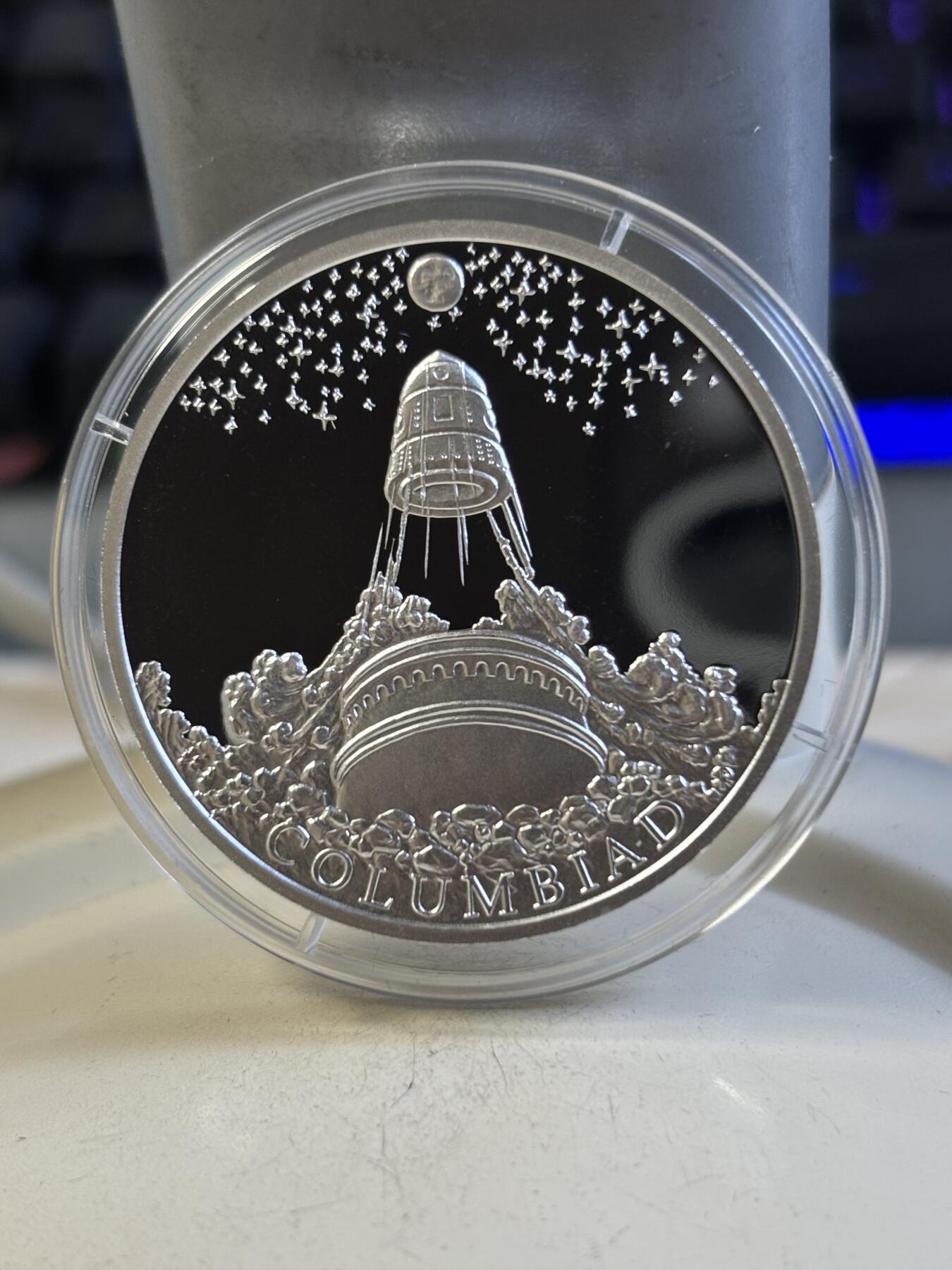 第192期拍卖 纽埃2018年凡尔纳的奇幻世界系列月亮大炮1盎司银币，999银，发行1000枚