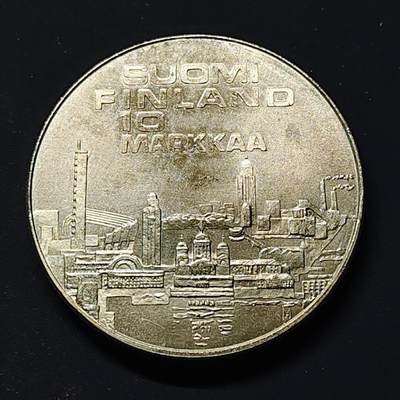 【全场包邮】纯粹捡漏拍509场 - 芬兰1971年10马克欧洲田径锦标赛纪念银币【35毫米24.2克50%】