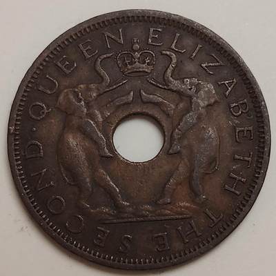 布加迪🐬～世界钱币(上海)🌾第 279 期 /  各国套币和散币 - 罗德西亚和尼亚萨兰 1961年1便士