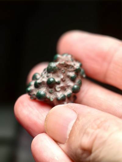 抚柳草堂-第十四期章牌钱币  奖章勋章限时免佣 满百包邮 放漏专场 - 一块球状集合体孔雀石  褐铁矿加孔雀石的共生体 很有意思的一块