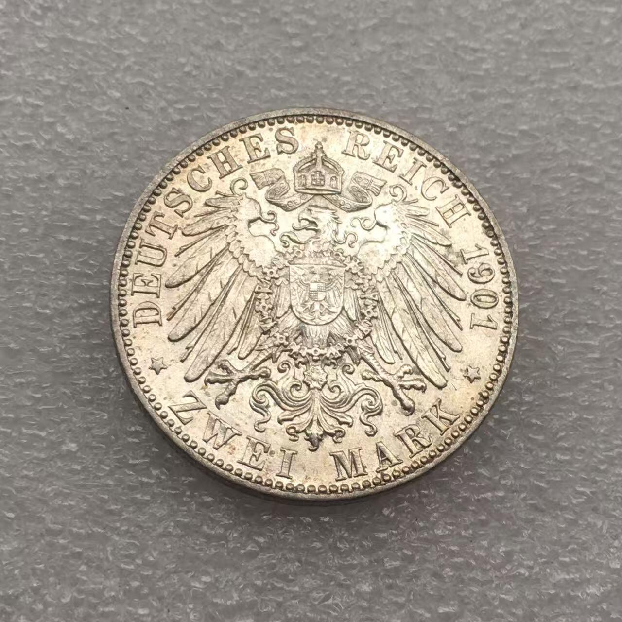 世界钱币专场拍卖 每周二开拍 1901年德国普鲁士建国200周年2马克银币