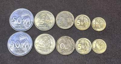 北京马甸外国币专卖第148期，非贵金属外国流通币，纪念币币，中国早期纪念币专场，陆续上拍，欢迎关注 - 几内亚2套