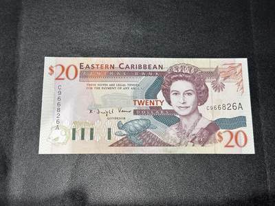 《外钞收藏家》第六百一十五期（畅拍场）（长期征集拍品、欢迎藏友们联系合作） - 1994年东加勒比20元 全新UNC