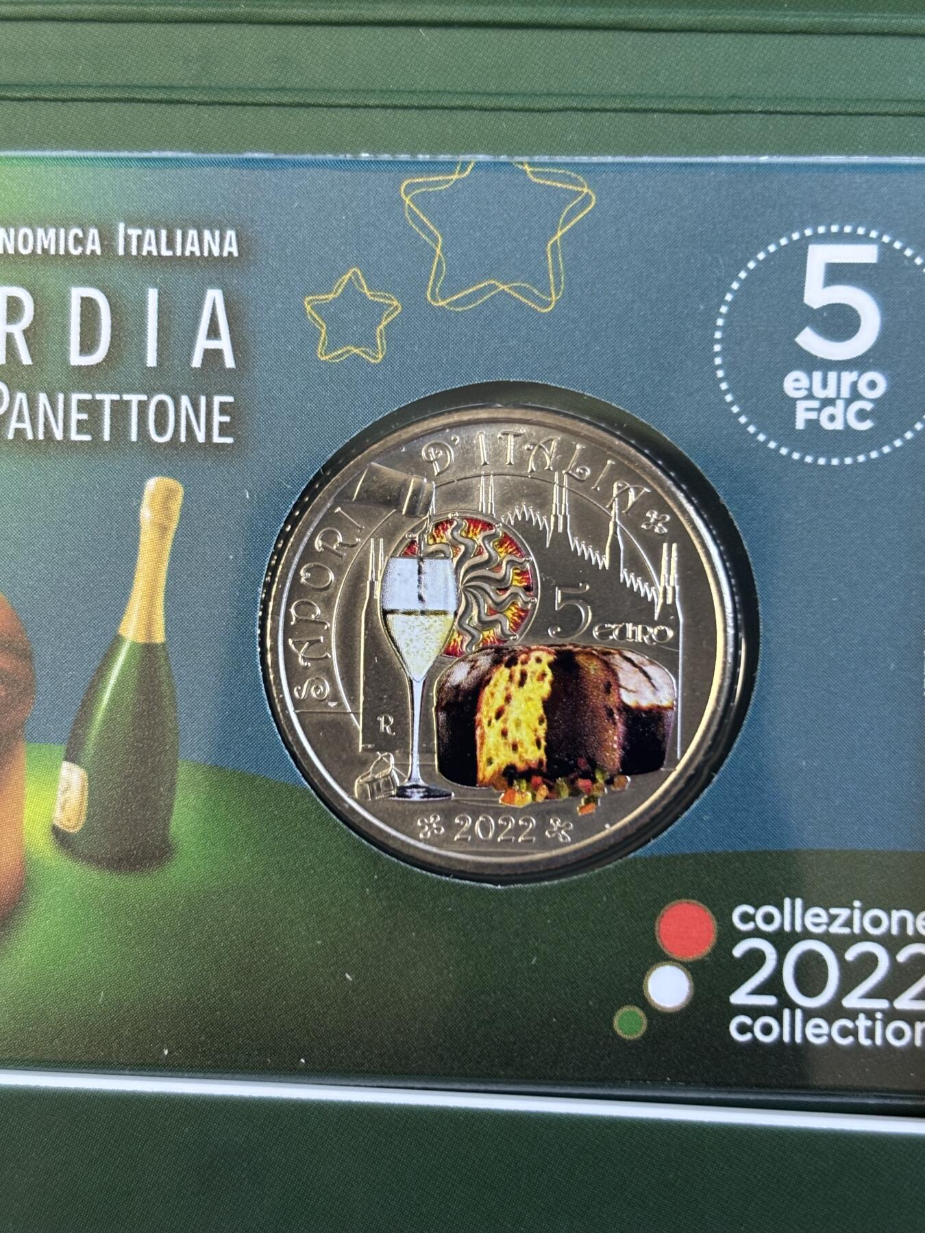 第192期拍卖 意大利2022年餐饮文化5起泡酒和潘妮朵尼纪念彩币